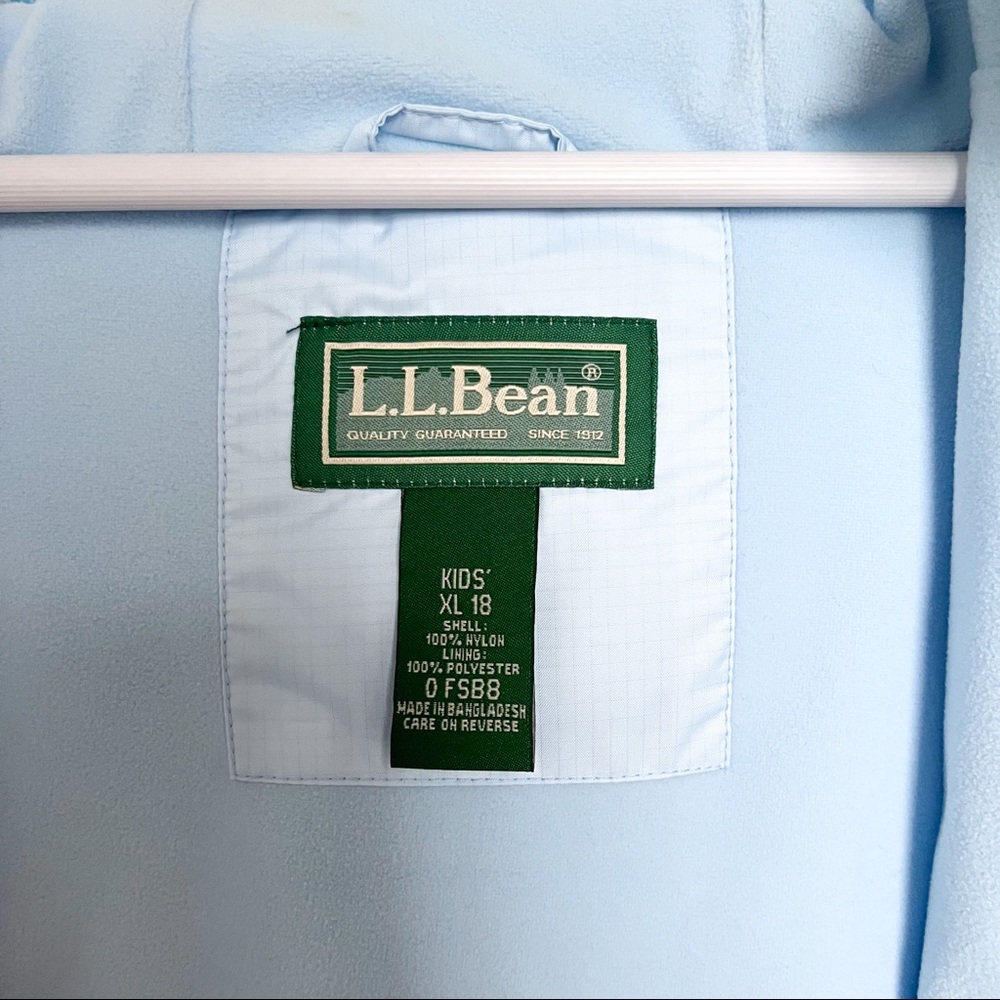 L.L.Bean Kids Fleece Raincoat in Light Blue Size XL (18) - Picture 5 of 6